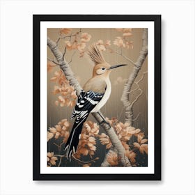 Dark And Moody Botanical Hoopoe 3 Art Print