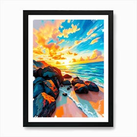 Sunset On The Beach 14 Art Print