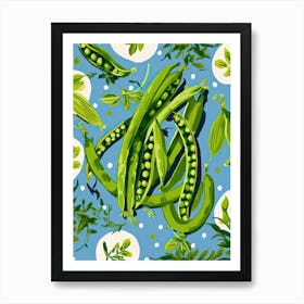 Green Peas Summer Illustration 3 Art Print