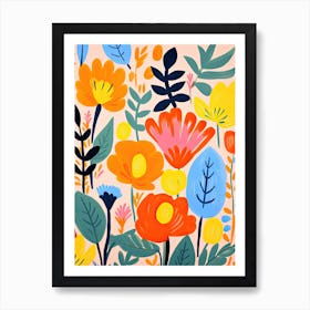 Flowers 24, Matisse style, Floral texture Art Print