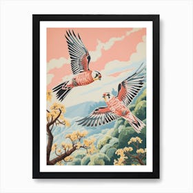 Vintage Japanese Inspired Bird Print American Kestrel 2 Art Print