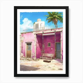 Pink House 2 Art Print