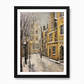 Vintage Winter Painting Cambridge United Kingdom 2 Art Print