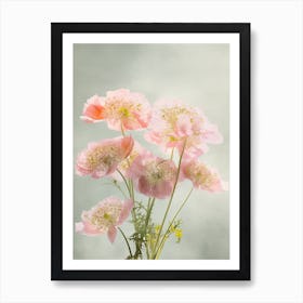 Queen Annes Lace Flowers Acrylic Painting In Pastel Colours 3 Art Print