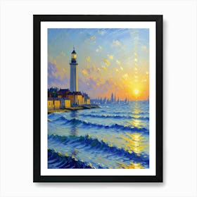 Sunset At The Lighthouse 2 Art Print