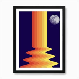 Moon And Heat Waves Art Print