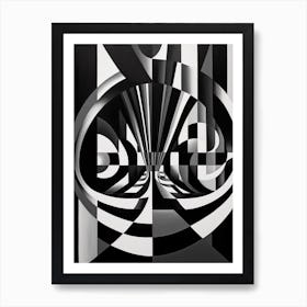 Illusion Abstract Black And White 3 Art Print