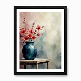 Watercolor Flowers In A Vase 4 Art Print