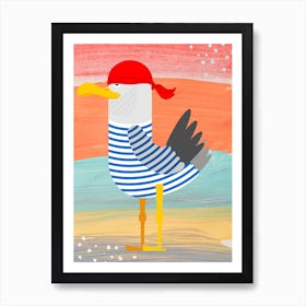 Seagull In Bathing Suit/ Beach/ Summer Art Print