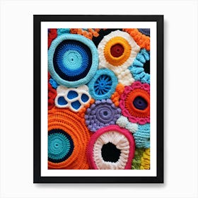 Crochet Bright Colours Material  Art Print