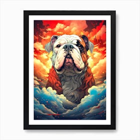 Bulldog In The Clouds 1 Art Print