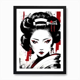 Traditional Japanese Art Style Geisha Girl 4 Art Print