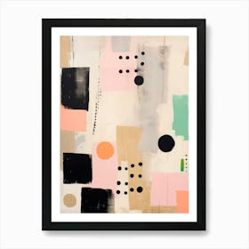 Abstract Painting. Black and Peach Art Print