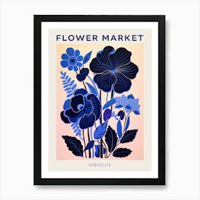 Blue Flower Market Poster Hibiscus 2 Art Print