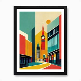 London City Street, Geometric Abstract Art, Poster Art Print