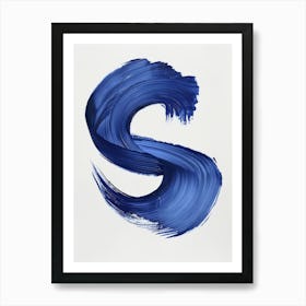 Blue Letter S Art Print