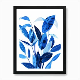 Blue Leaves 25 Art Print