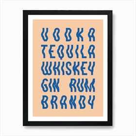 Drink Names Peach Art Print