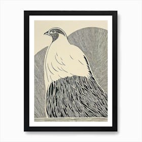 Partridge 3 Linocut Bird Art Print