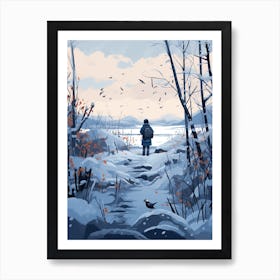 Winter Bird Watching 1 Art Print