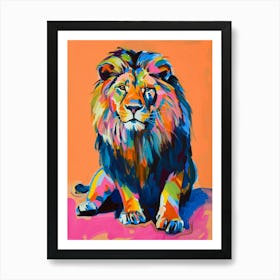 Asiatic Lion Fauvist Painting 4 Art Print