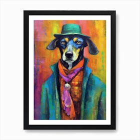 Chic Canine Tails; A Dog 'S Oil Brushed Affair Art Print