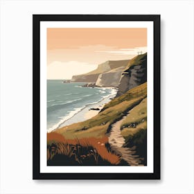 South West Coast Path England 3 Hiking Trail Landscape Art Print