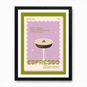 Espresso Martini Green & Purple Art Print