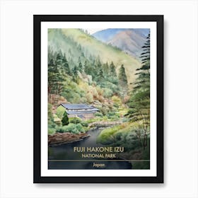 Fuji Hakone Izu National Park Japan Watercolour 3 Art Print