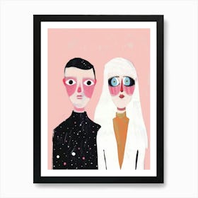 Couple In Space Art Print