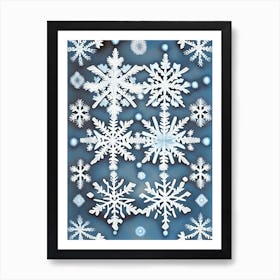 Winter Snowflake Pattern, Snowflakes, Rothko Neutral 2 Art Print