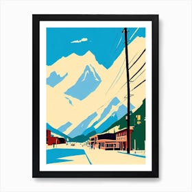 Telluride, Usa Midcentury Vintage Skiing Poster Art Print