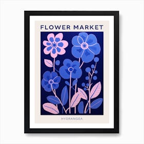 Blue Flower Market Poster Hydrangea 4 Art Print