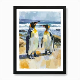 King Penguin Boulders Beach Simons Town Colour Block Painting 4 Art Print