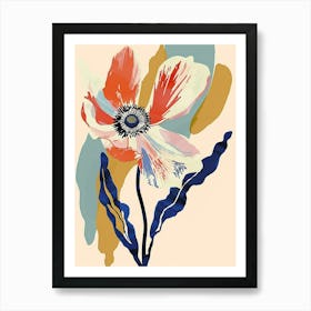 Colourful Flower Illustration Anemone 1 Art Print