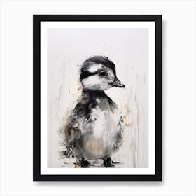 Cute Black & White Painting Of A Duckling Art Print