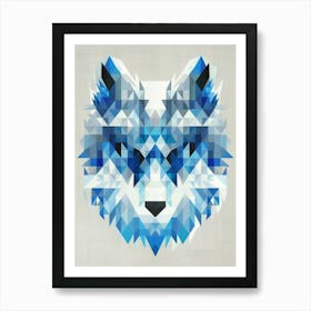 Geometric Wolf Canvas Print Art Print