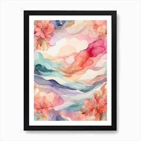 Watercolor Of Flowers 1 Art Print