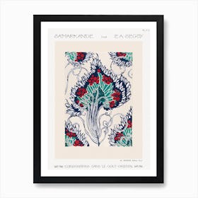 Botanical Pochoir Pattern In Oriental Style, Eugène Séguy Art Print