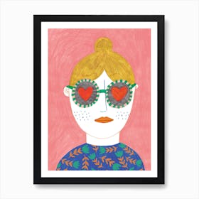 Girl In Love Art Print