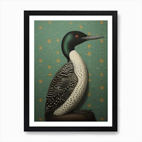 Ohara Koson Inspired Bird Painting Loon 3 Art Print