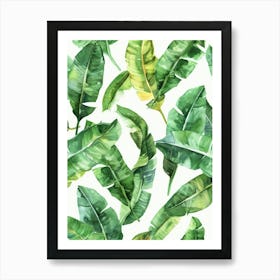 Banana Leaves Seamless Pattern Art Print