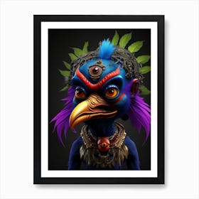 Rpg 40 A 3d Hd Colorful Bird On A Black Background Humanoid M 0 Poster