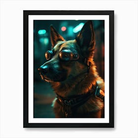 Dog With Goggles 1 Art Print