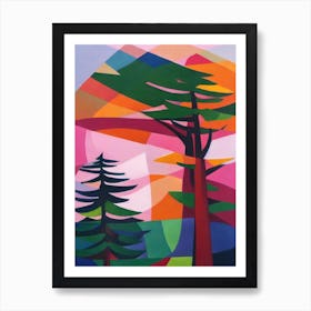 Balsam Fir Tree Cubist Art Print