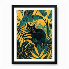 Black Cat In The Jungle 3 Art Print