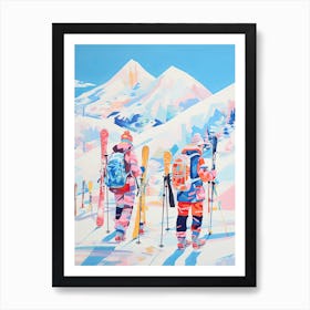 Gudauri   Georgia, Ski Resort Illustration 3 Art Print