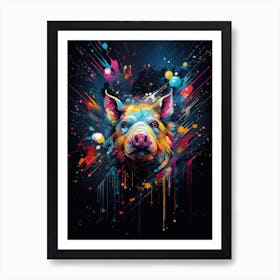 Pig Color splash Pop Art wall painting Art Print