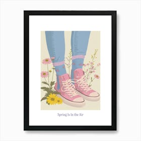 Spring In In The Air Pink Sneakers And Flowers 7 Art Print