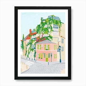 Montmartre, France Cafe, Paris Art Print Art Print